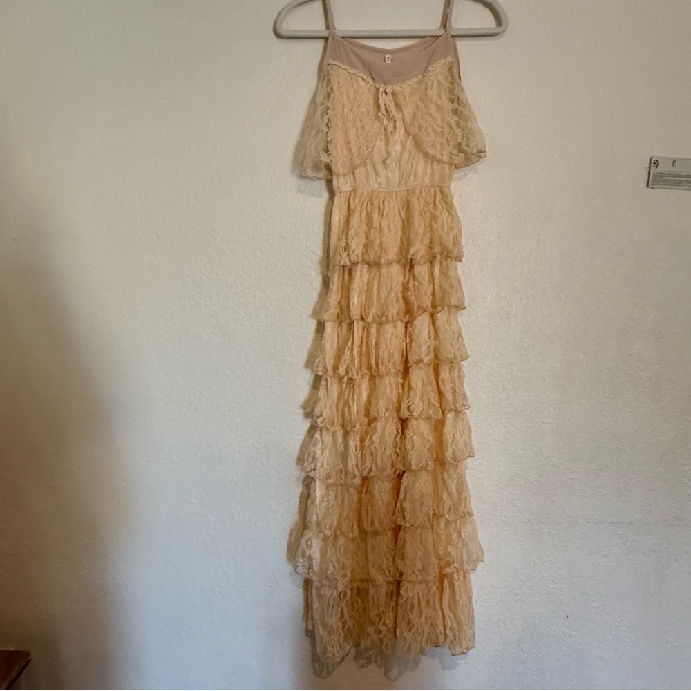 RAGA Woman's Lace Tiered Maxi Dress Size S